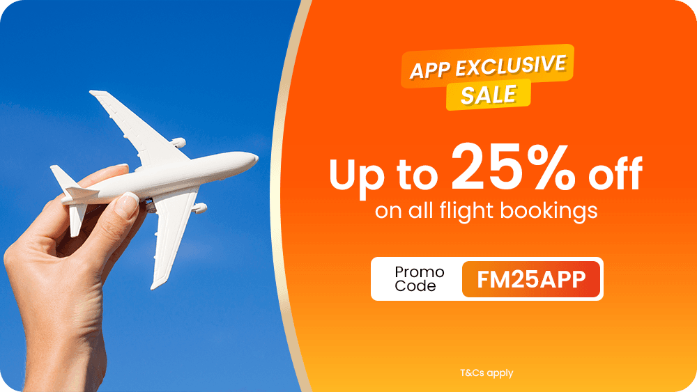 International flight discount up to 15% off